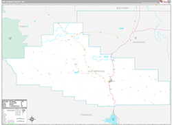 Hot Springs County Wall Map Premium Style 2026